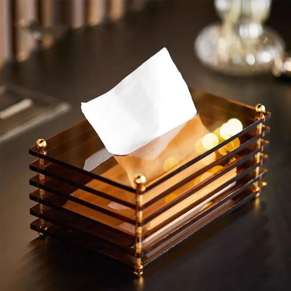 

Acrylic Tissue Box Creative Tissue Storage Box Three-dimensional Napkin Holder Coffee Table Paper Drawer Home Decoration
