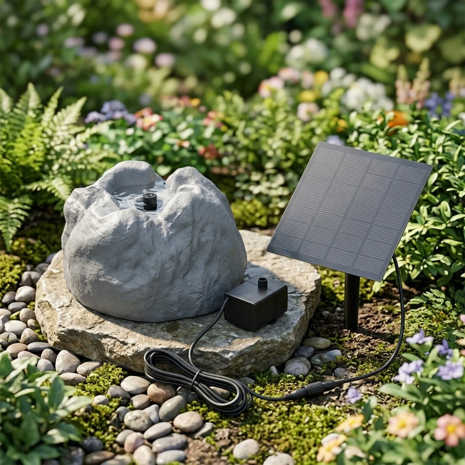 Wildlife Water Feature for solar Bird Bath for solar Powered Operation Attracts Wild Birds For Garden Decoration Garden