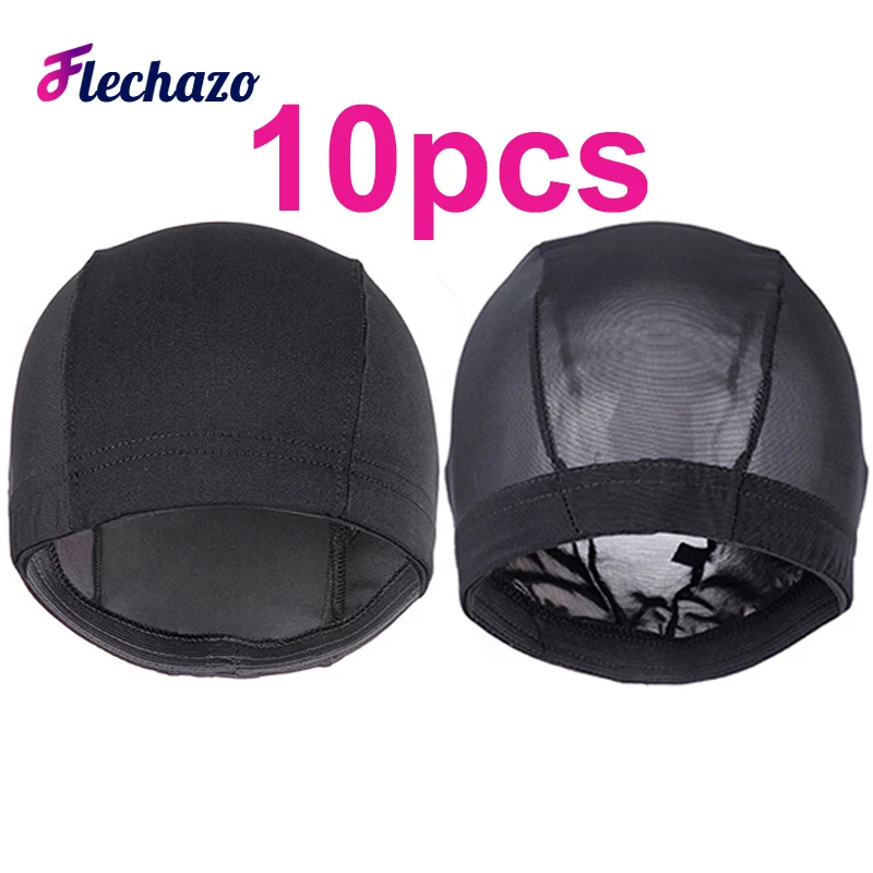 Elastyczne siatkowe czepki na peruki do robienia peruk Spandex Dome Wig Cap Black Small Large Heads Wig Cap 21 23 25In Women Weave Caps 10Pcs/lot