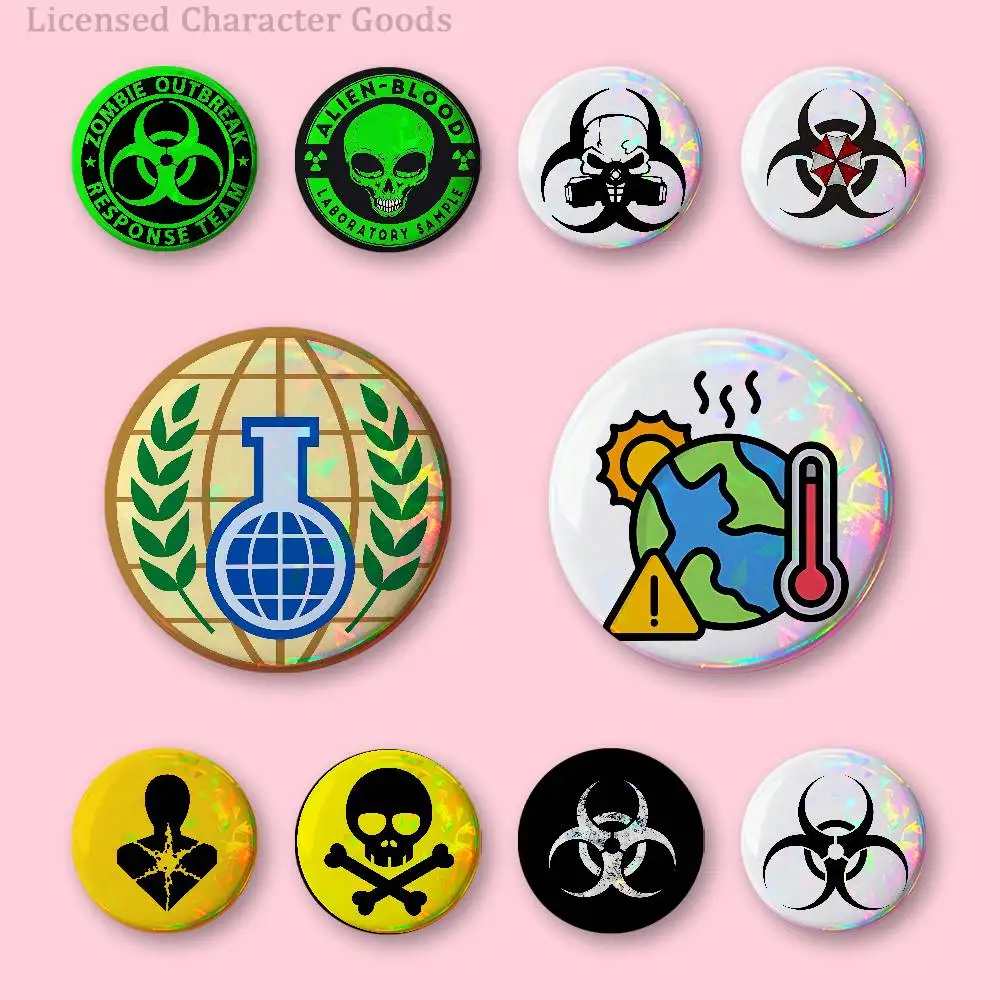 B-Biochemical C-Crisi H-Hazards Symbol Badges Round Nijigen Otaku Culture IP peripheral products  58mm 44mm 32mm 75mm 25mm Mini