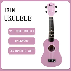 IRIN 21 Inch Ukulele 4 Strings Guitar PInk Hawaiian Mini Guitarra Basswood Ukulele Stringed Instrument Beginner Children's Gifts