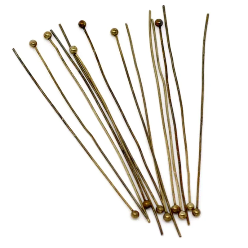 

1500Pcs Bronze Tone Alloy Circular Head Ball Pins Needles Handmade 50x0.5mm