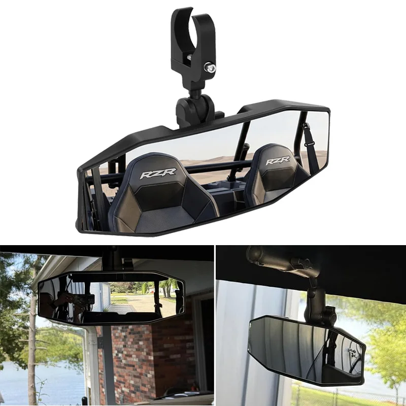 UTV Rear View Mirror Center With Clamp Mount Fit 1.5" -2" Roll Bar For Polaris RZR Can Am X3 Honda Pioneer Talon Kawasaki