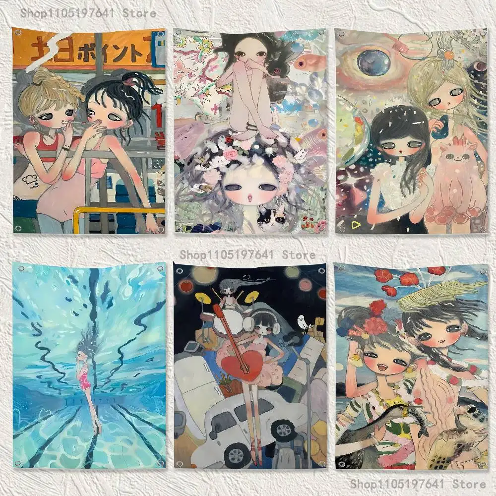 

Aya Takano paintings Flag Tapestry Banner For Bedroom Outdoor Living Room Restaurant Bar Wall Decor Party