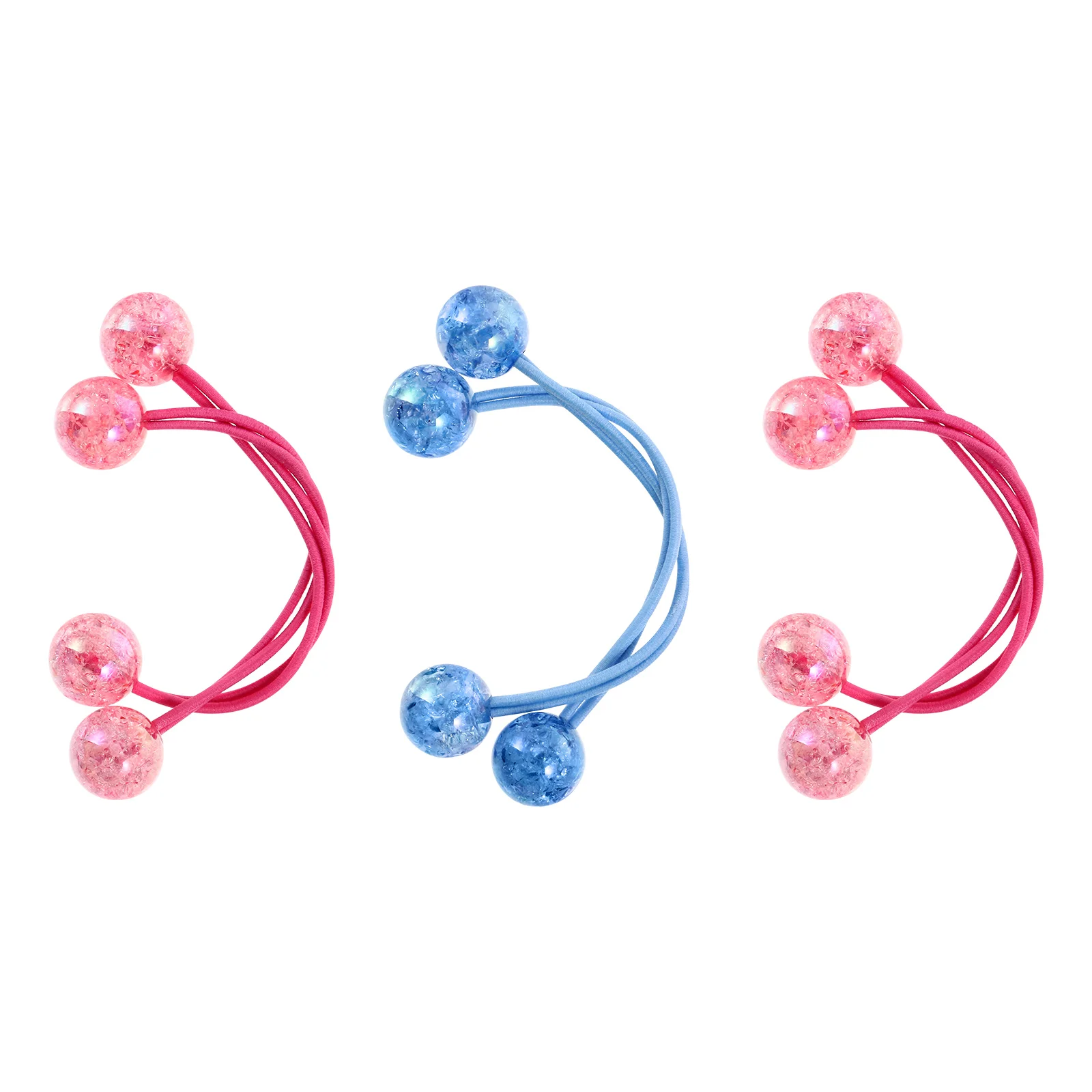 

3 Pairs Decorative Ponytail Holder Women Girls Hair Ring Ribbons Elastic Rings Ties Ropes Bands Dribble Accessories