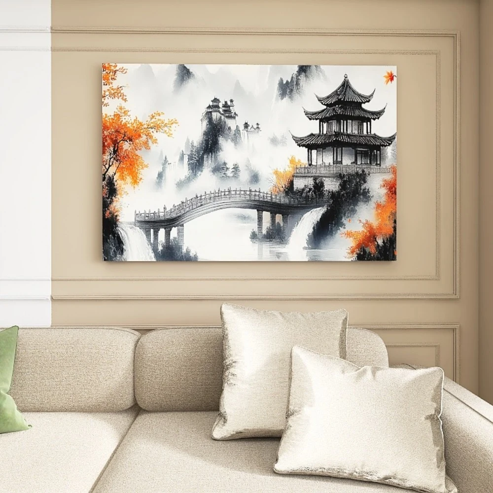 

1.5-Inch Thick Pine Solid Wood Frame, Canvas Wall Art, Birthday Gift Art Wall Painting, Bedroom, Office, Living Room