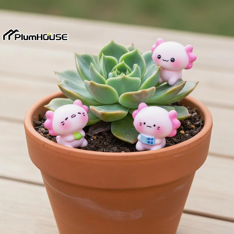 6pcs Mini Resin Axolotl Miniature Figures Dish Garden Micro Landscape Decoration Teacup Garden Desk Axolotl Ornament