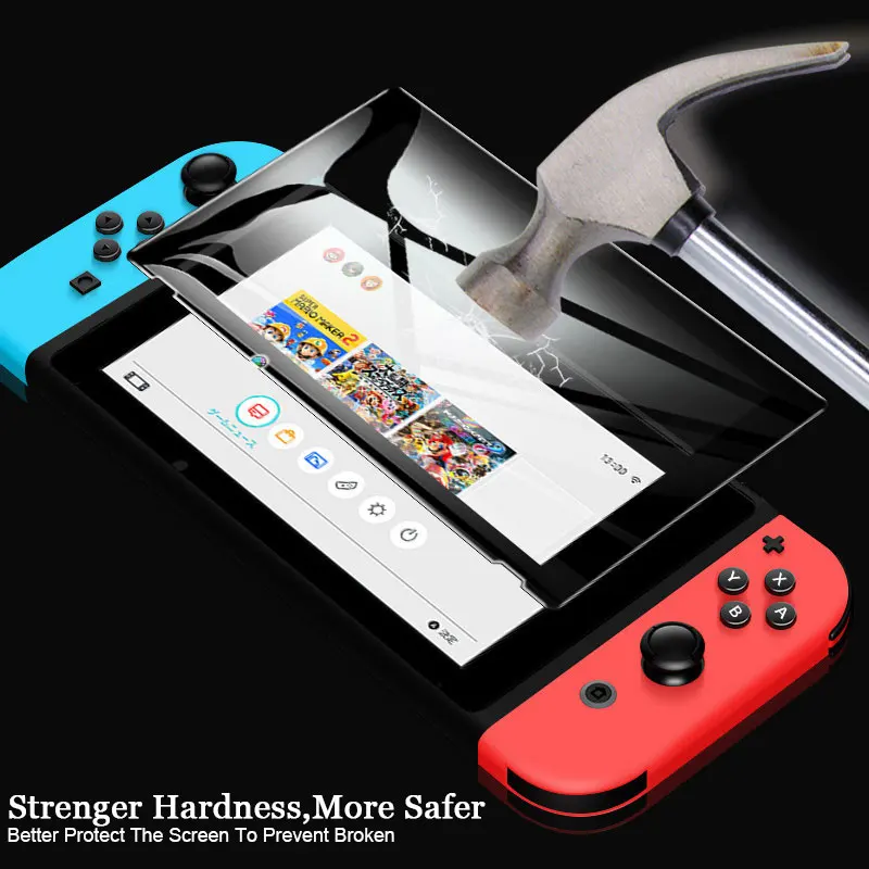 Pellicola protettiva in vetro temperato colorato per Console di gioco Nintendo Switch NS Lite custodia protettiva per schermo a copertura totale con