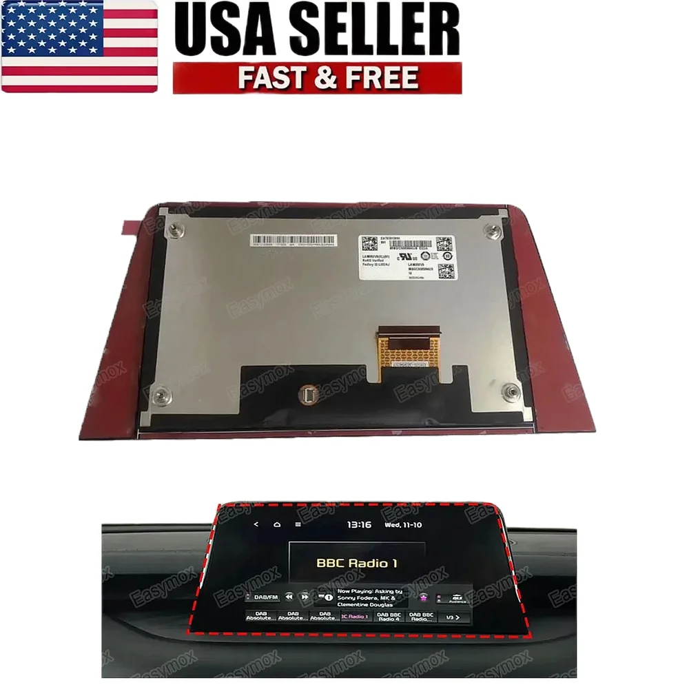 High‑Quality 8 Inch LCD Display Replacement LA080WV9-SL08 for Kia Stinger 2018-2021 Navigation Radio 96160M7070WK 96525J5710