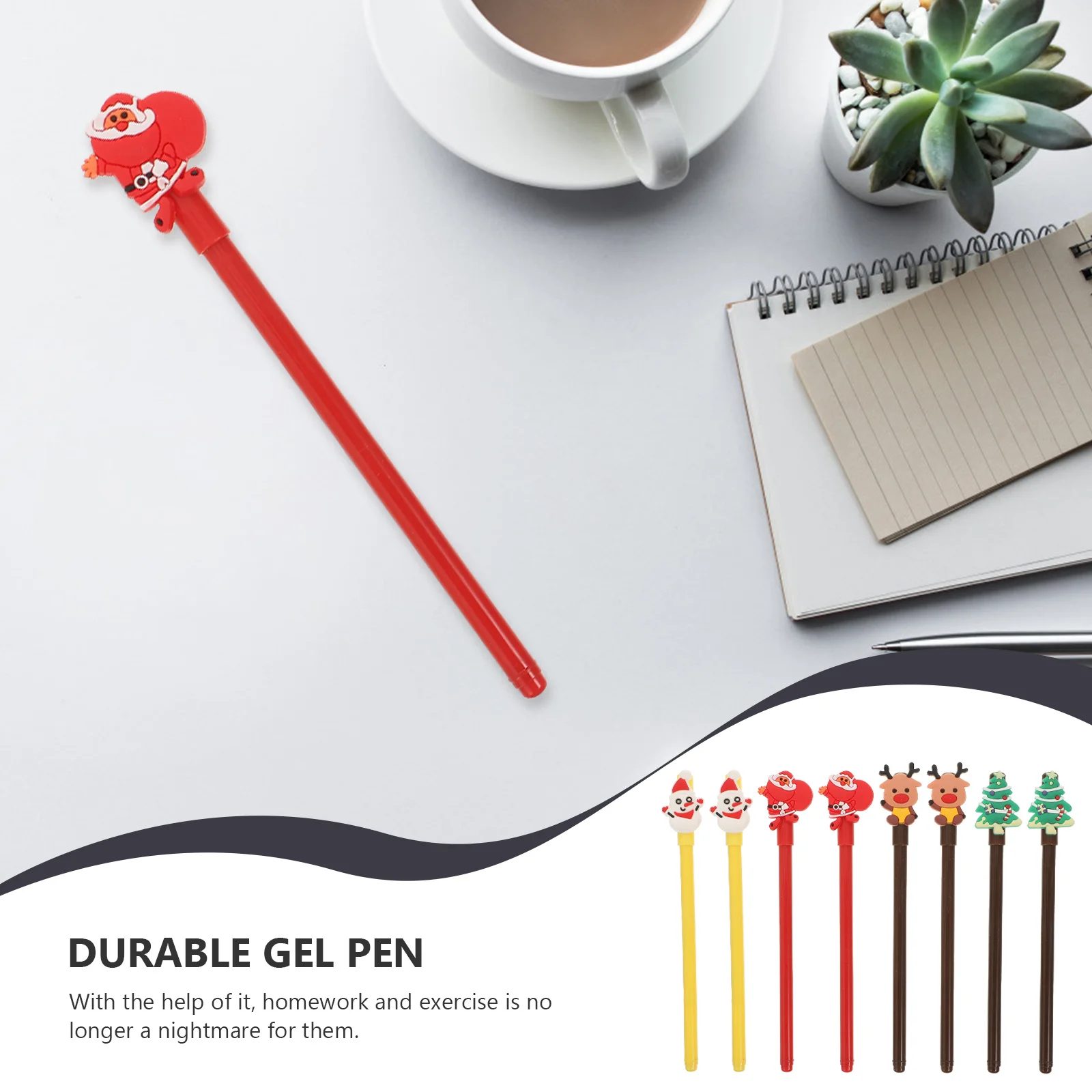 

16 Pcs Gel Pens Premium Ink Smooth Writing Christmas Themed Creative Design Office Supplies for School