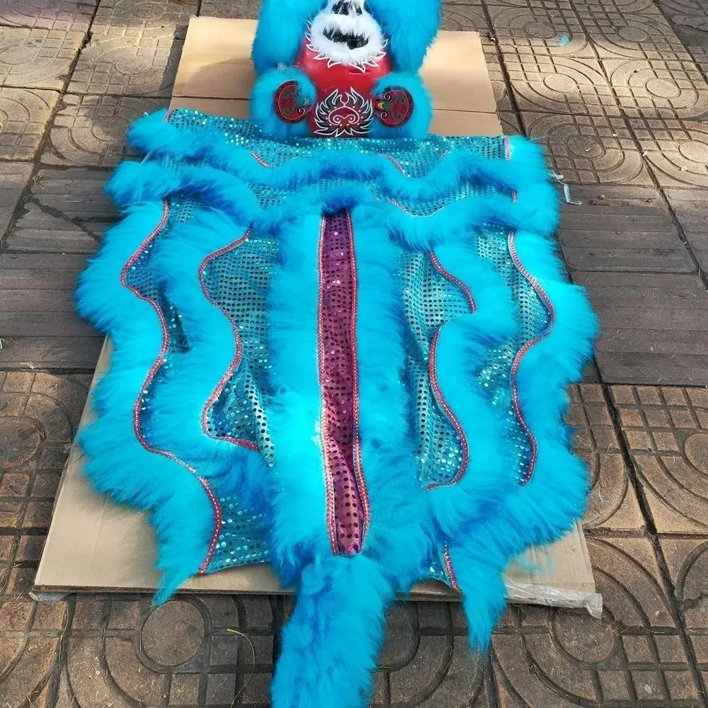 China-Chic Dance Lion Performance Props Little Child Enjoy Wool Lion Student Adult Lion Head Dance Can Not Blink