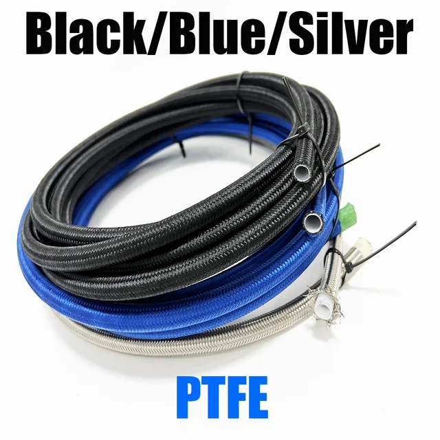 AN4 AN6 AN8 AN10 AN12 AN16 AN20 Uniwersalny wąż paliwowy Nylon Stal nierdzewna Pleciony wewnętrzny TPFE Guma Niebieski/Czarny/Srebrny Kompletny