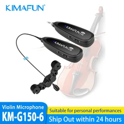 KIMAFUN Wireless Violin Microphone,2.4G Mini Wireless Professional Musical Instrument Condenser Microphone System for Violin