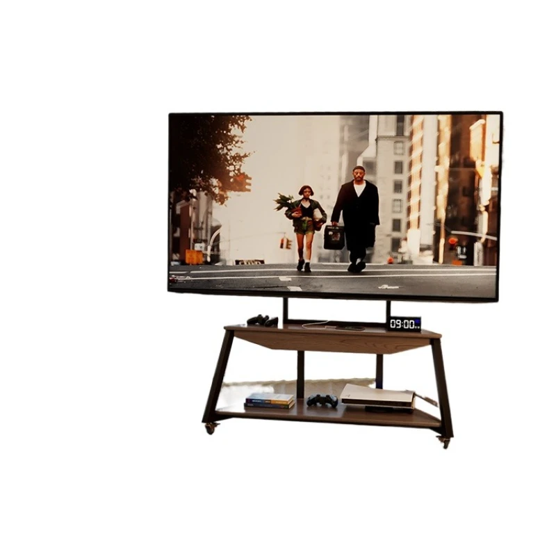 Winter wood solid wood TV mobile bracket 100 inch TV bracket living room antique mobile storage TV cabinet