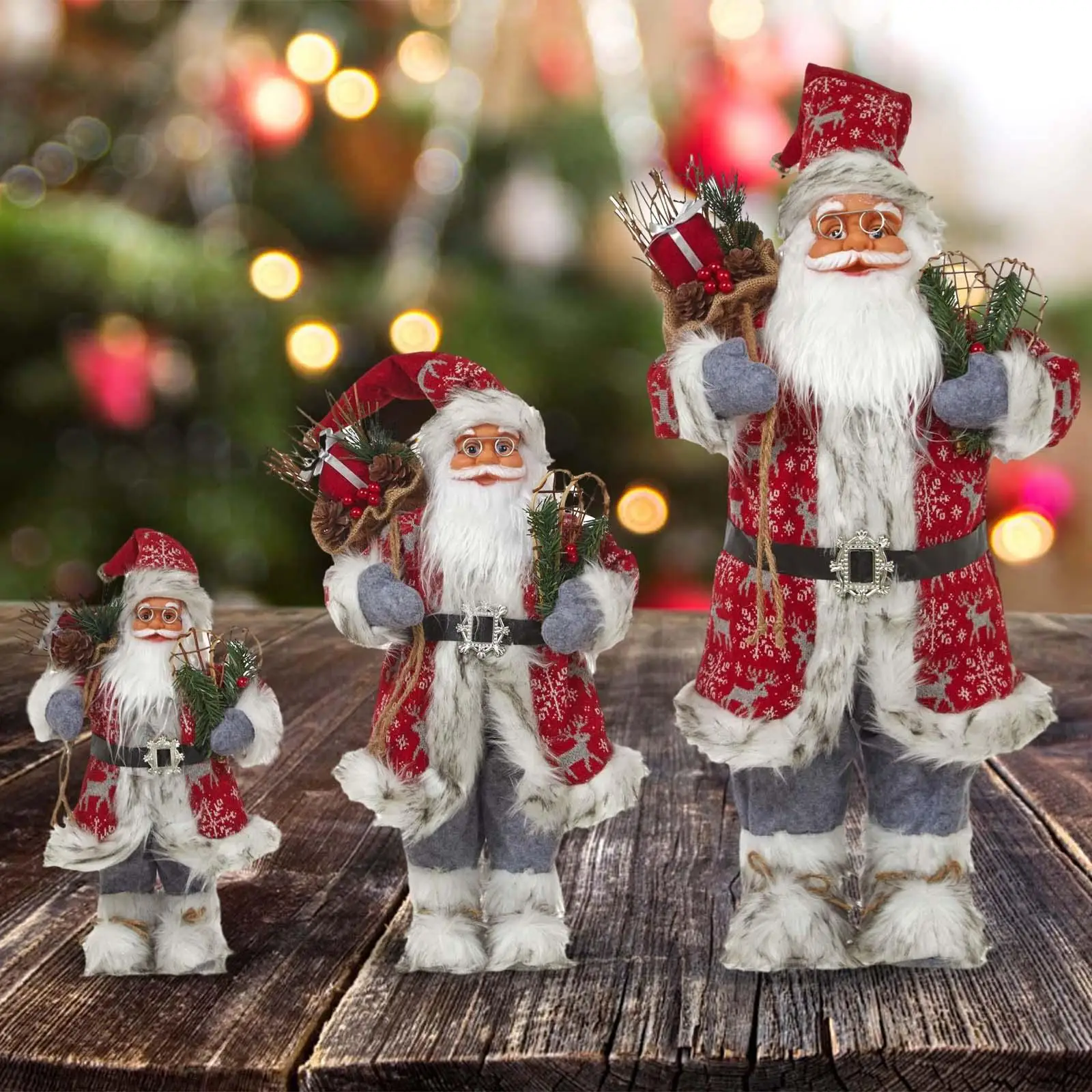 

Tabletop Xmas Decor Traditional Ornaments Collectible Standing Santa Claus