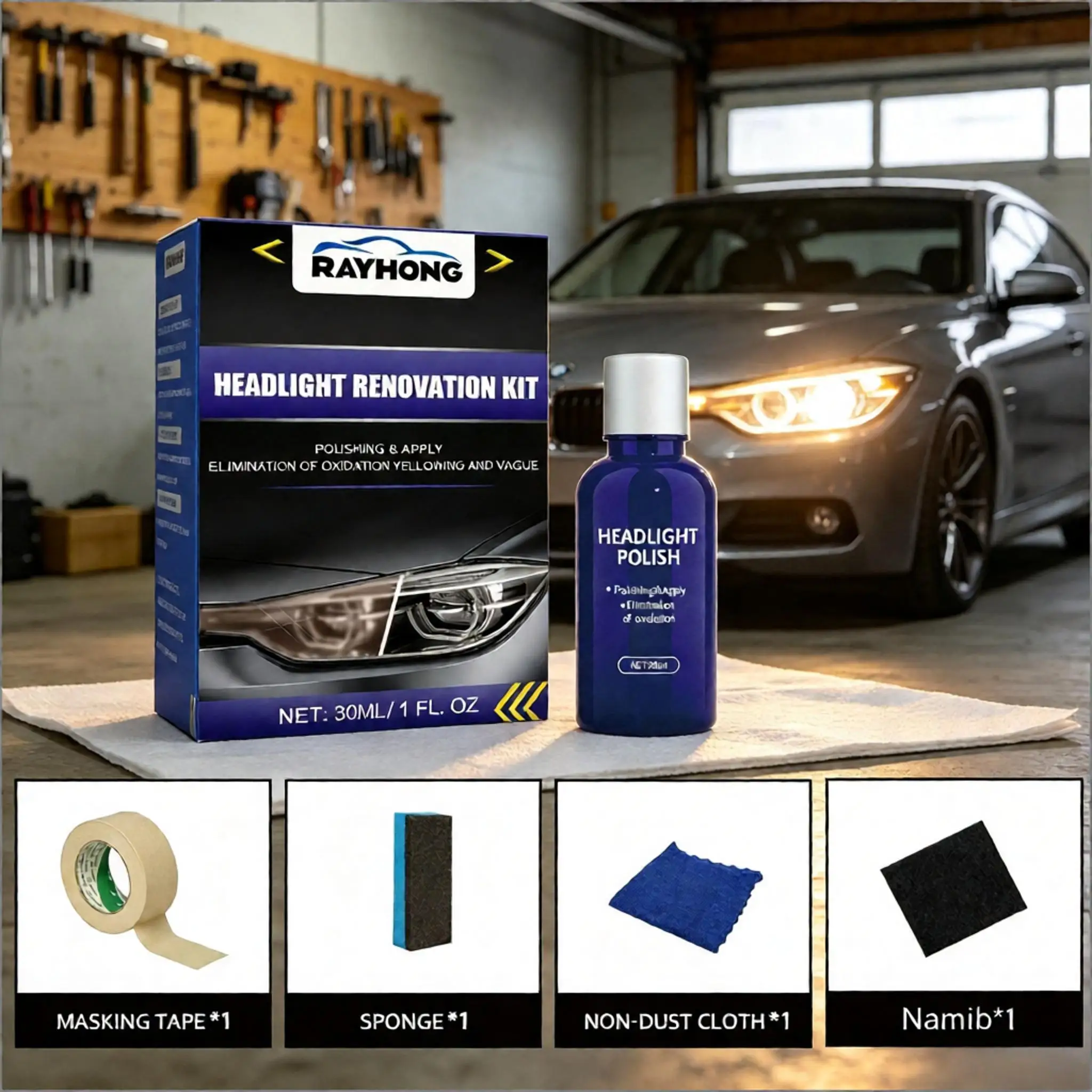 Car Headlight Restoration Kit Eliminate Oxidation Yellowing Repair Vague Lampshade UV Protection Anti-Scratch Maintenance Liquid