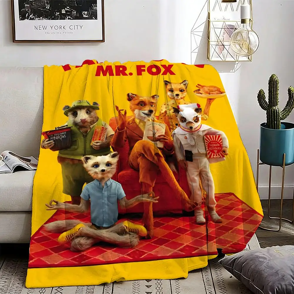 

F-Fantastic Mr F-Fox Throw Lightweight 240g Flannel Blanket Soft Skin-friendly for Summer Cooling