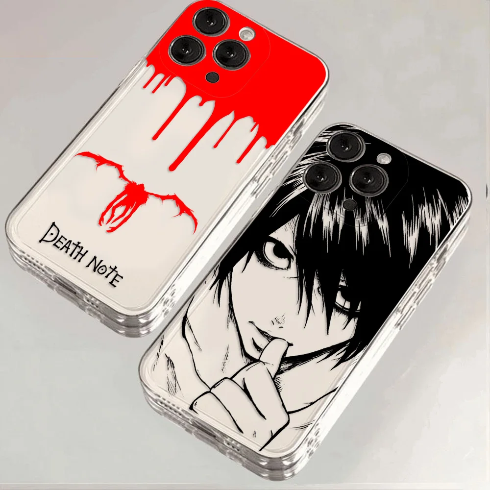 Transparent Phone Case For Anime Hot Deathes Notes Xiaomi Redmi Note 13 12 12C 11 10 10C 13C 10s 9 9s 9A 9T 9C 8 7 Pro Max 4G 5G