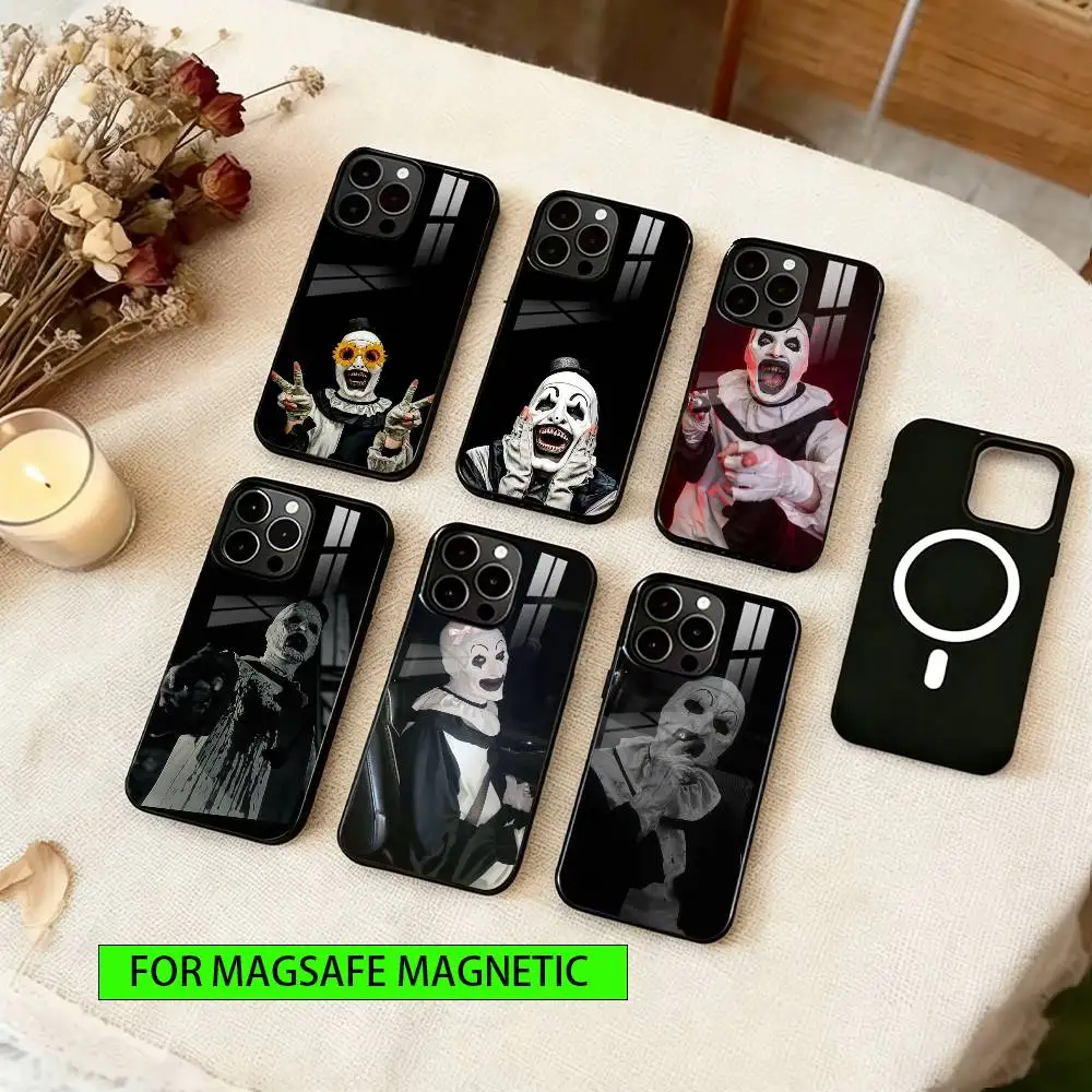 Horror Art the Clown Funny  Phone Case For iPhone17,16,15,14,13,12,11 Plus,Pro Magnetic For Magsafe Wireless Charging