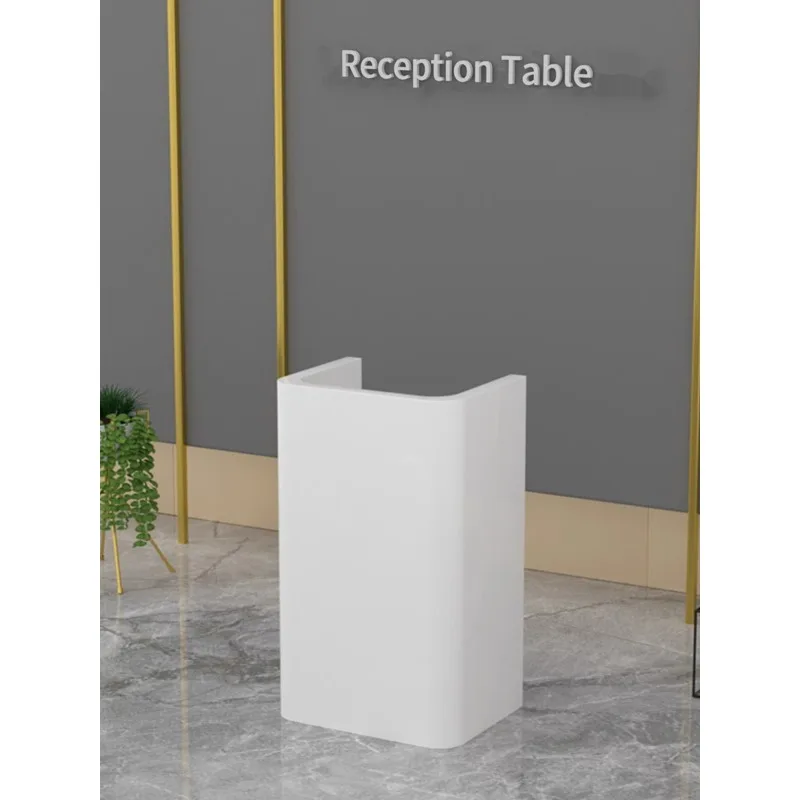 Simple and modern information desk Shopping guide desk Restaurant catering 4s store Company welcome desk Small light luxury pain