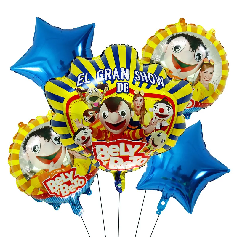 New Bely ybeto 5-piece aluminum film balloon set for children's birthday party background decoration