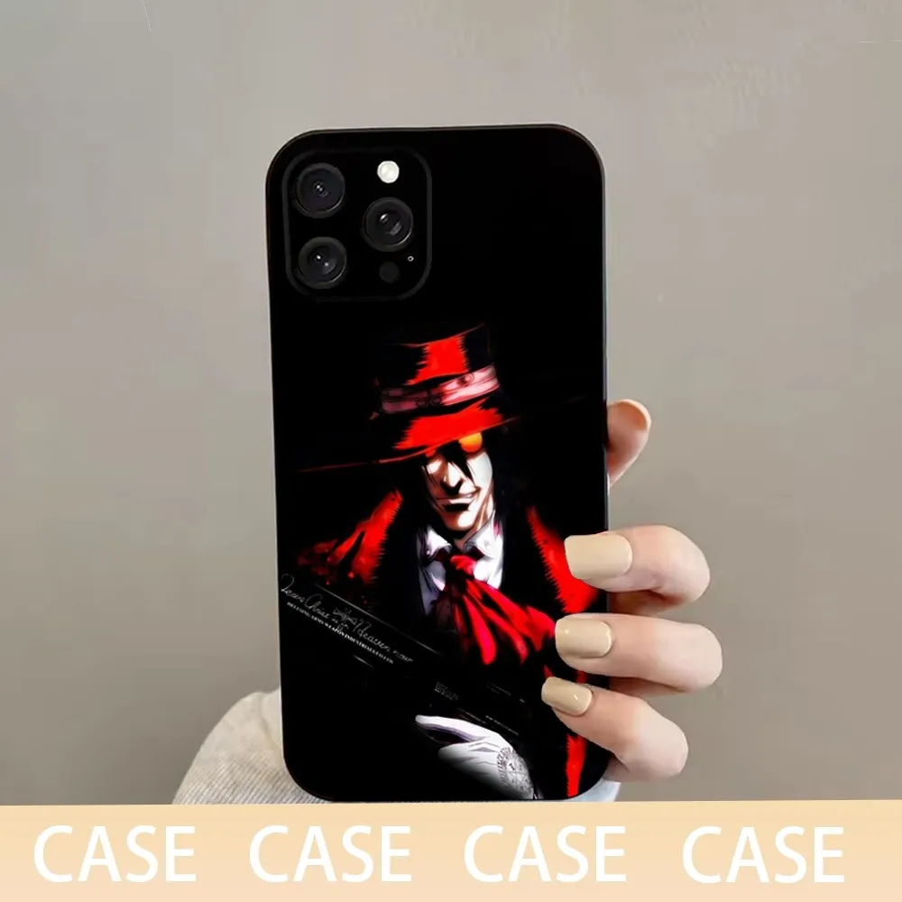 حافظة هاتف H-HELLSING لهاتف iPhone 16,15,14,13,12,11 Plus,Pro Max,XS,X,XR,SE,Mini,8,7,غطاء أسود من السيليكون الناعم
