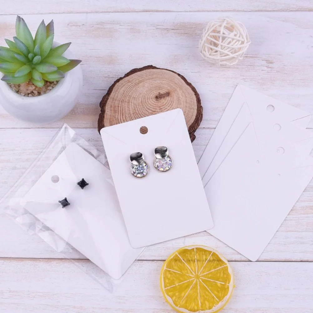 

1Set Ear Stud Cards Vintage Kraft Paper Earring Display Cards Jewelry Display Holder Hanging Hole for Store Use