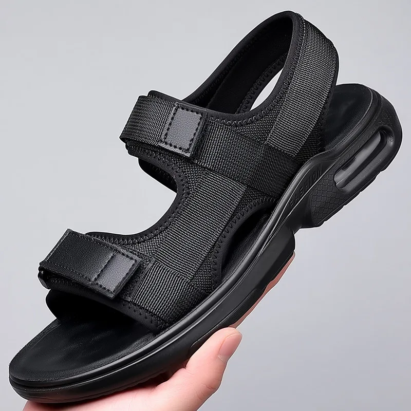 Air cushion men beach shoes peep toe men's sandal nonslip summer moccasin soft bottom sandal