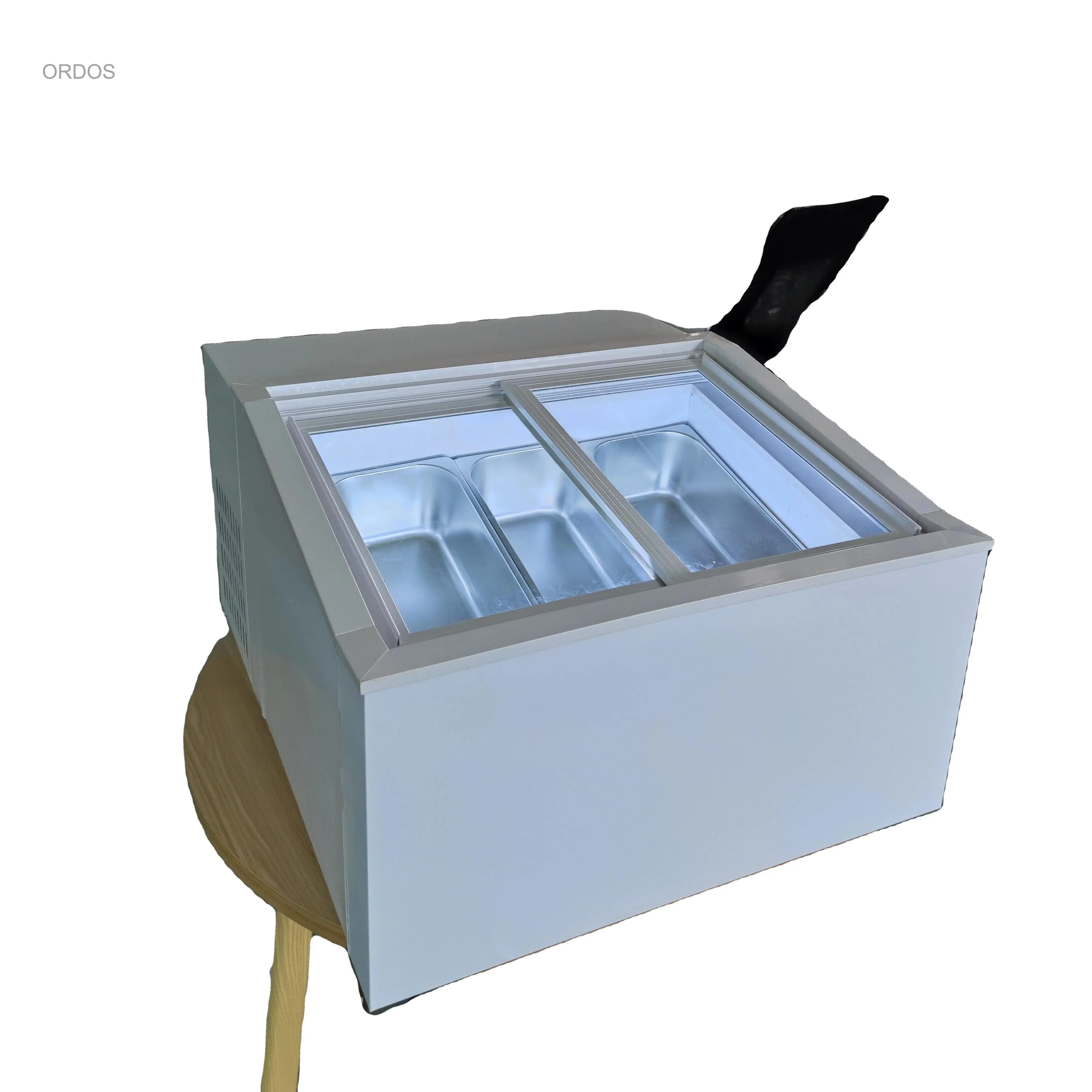 New Design desktop 3 box Italian ice cream freezer display cabinet   ice cream display freezer counter top