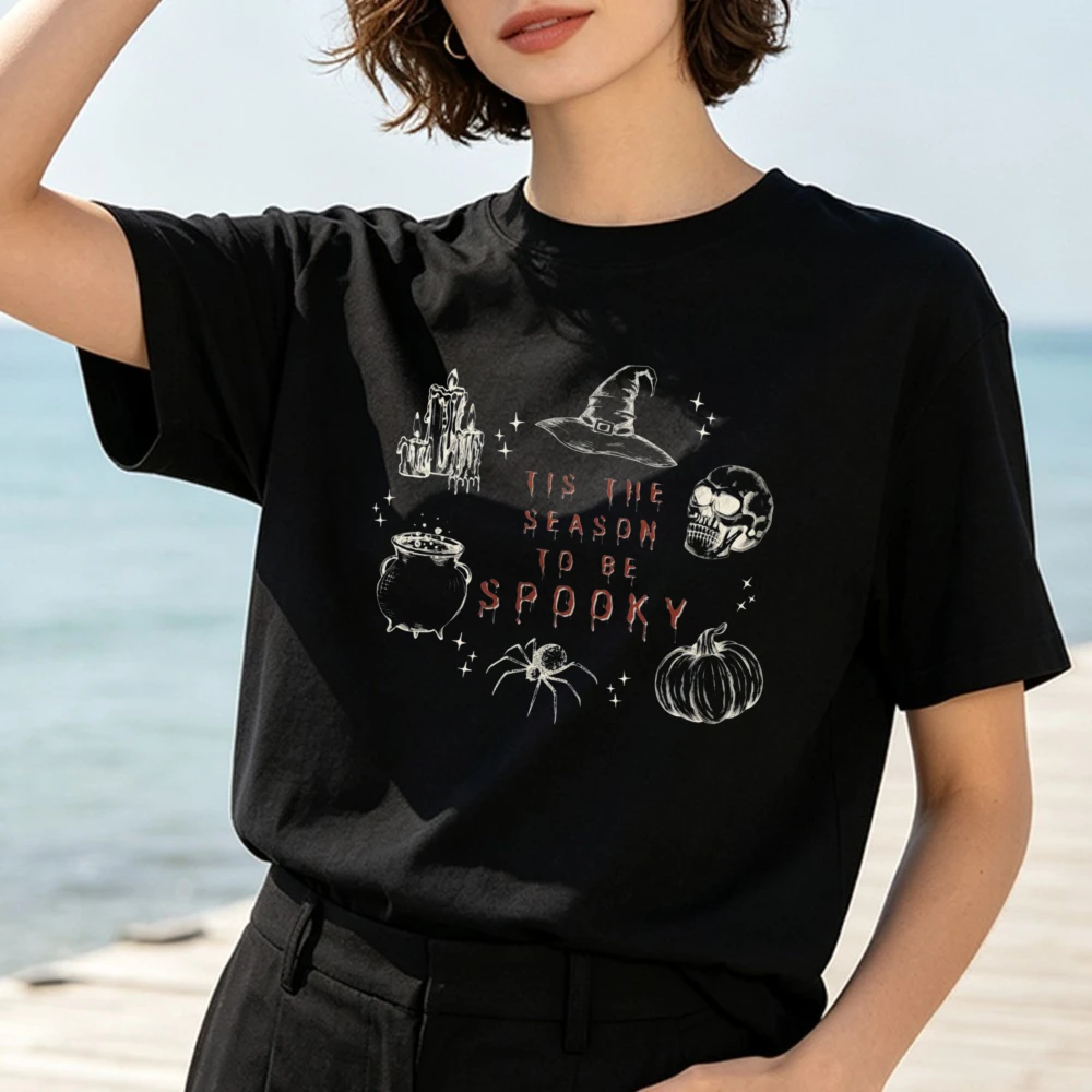 Tis The Season To Be Spooky Halloween Shirt Halloween Graphic Tee Spooky Apparel Gifts Halloween Lovers Witchy Stuff Fall Shirt