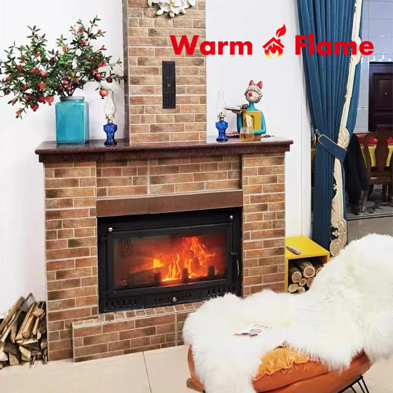 Built-in real fire fireplace Firewood Household self-built house B & B Villa fireplace Cast iron Wood burning heating