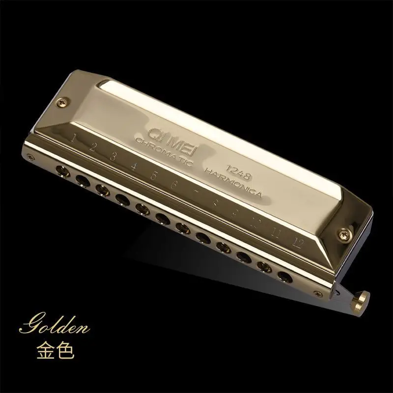 Professional Harmonica 12 Hole 48 Note Mouth Organ Harp Musical Instrument Chromatic Harmonica Professional Instrument