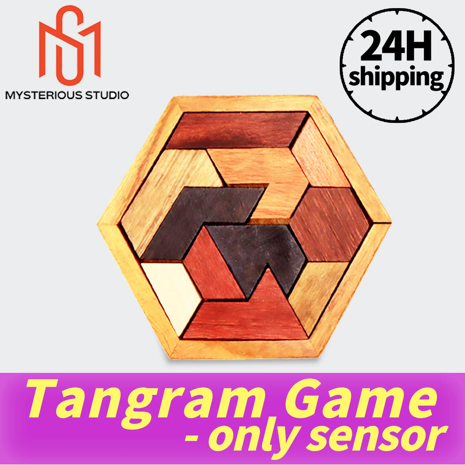 Remote upgrade jigsaw puzzle prop computer Secret room escape game mechanism props Wooden Tamgram Puzzles uperb 1987 GY