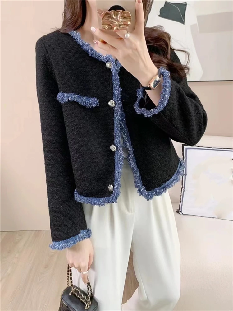 Colorfaith JK9549JM New 2024 Korean Fashionable Chic Vintage Wild Elegant Office Lady Chic Spring Summer Women\'s Short Jackets