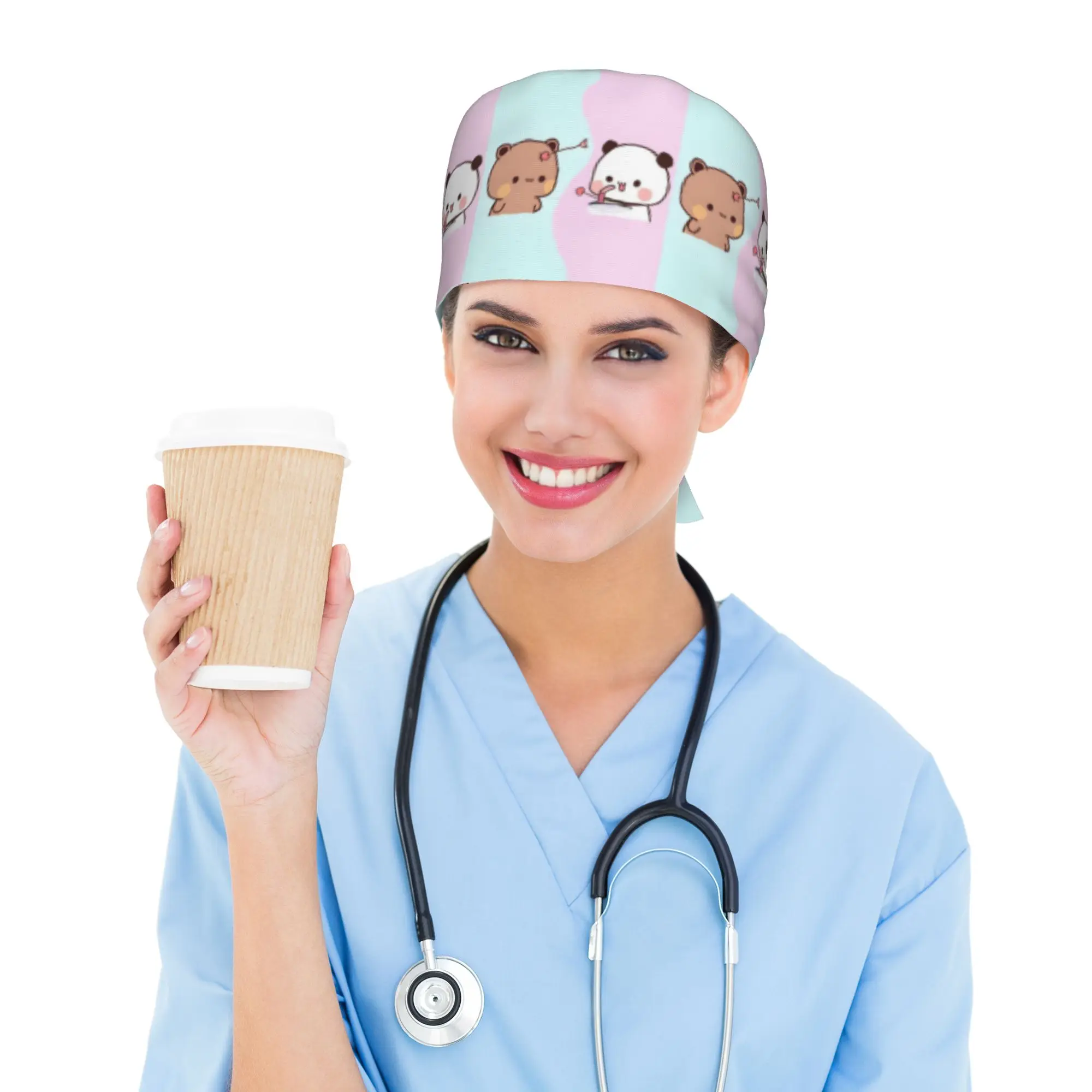 Chapeau de travail personnalisé amusant Bubu et Dudu pour personnel médical – Bonnets chirurgicaux pour hommes et femmes, médecins et infirmières