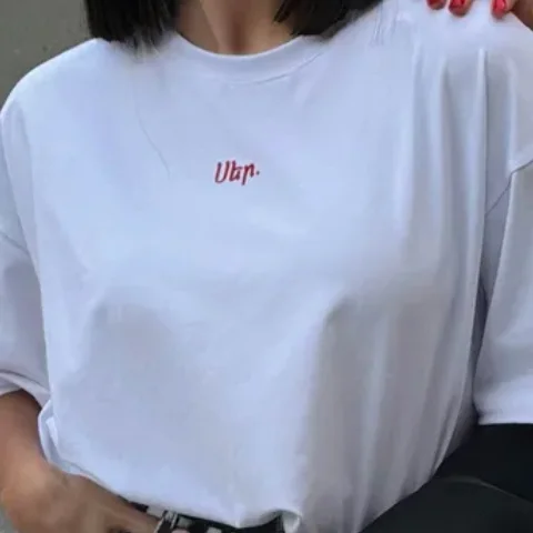 

Summer Ins Simple Letter Print Personalized Loose All-match T-shirt Fashion Y2k Niche White Short Sleeve Street Tops