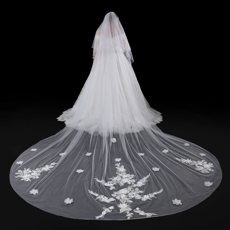 

New Arrival Cathedral Wedding veils White Ivory Bride veils for women wedding accessories One Layer Bridal veil noiva In Stock