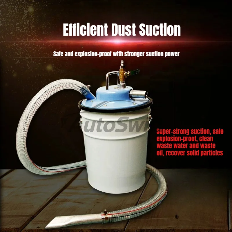Pneumatic oil suction machine, vacuum cleaner, industrial oil change to absorb iron filings, factory workshop, large suction