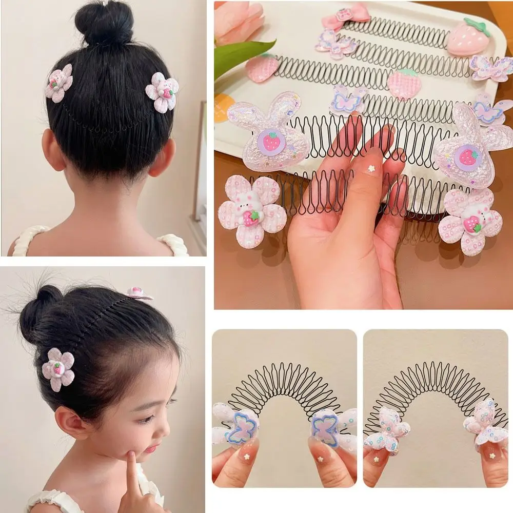 

3PCS Styling Accessories Invisible Broken Hair Comb Flexible Pull-out Stretch Headband Fragmented hair Flower Hair Clip Girl