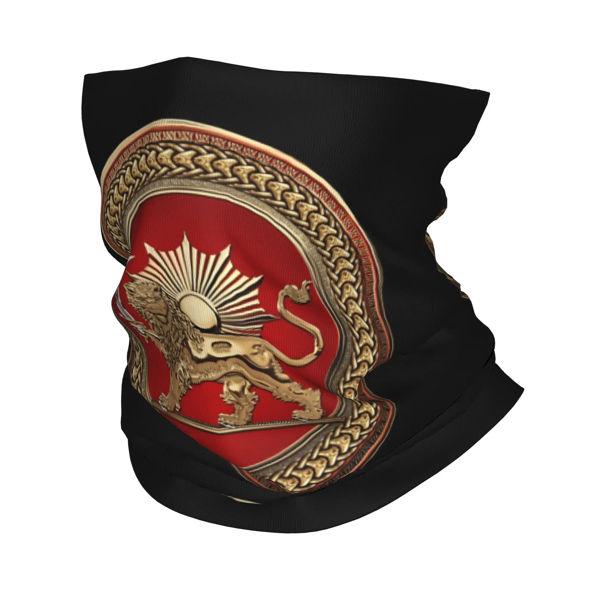 

Бандана с изображением золотого персидского льва и солнца в иранском стиле, маска-балаклава Y2K, осенняя маска для езды на велосипеде, рыбалки, велоспорта, защита для шеи и лица