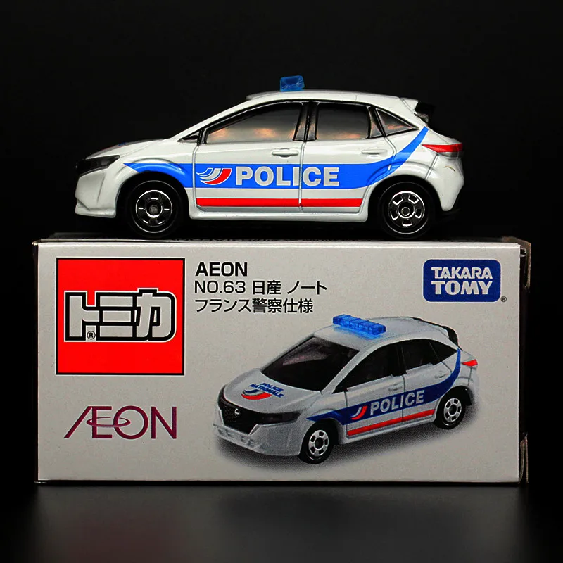 Takara Tomy TOMICA Alloy Car Toy Mini Special Edition AEON AEON 63 Bomb Nissan New Police Car Decoration Collection Gift