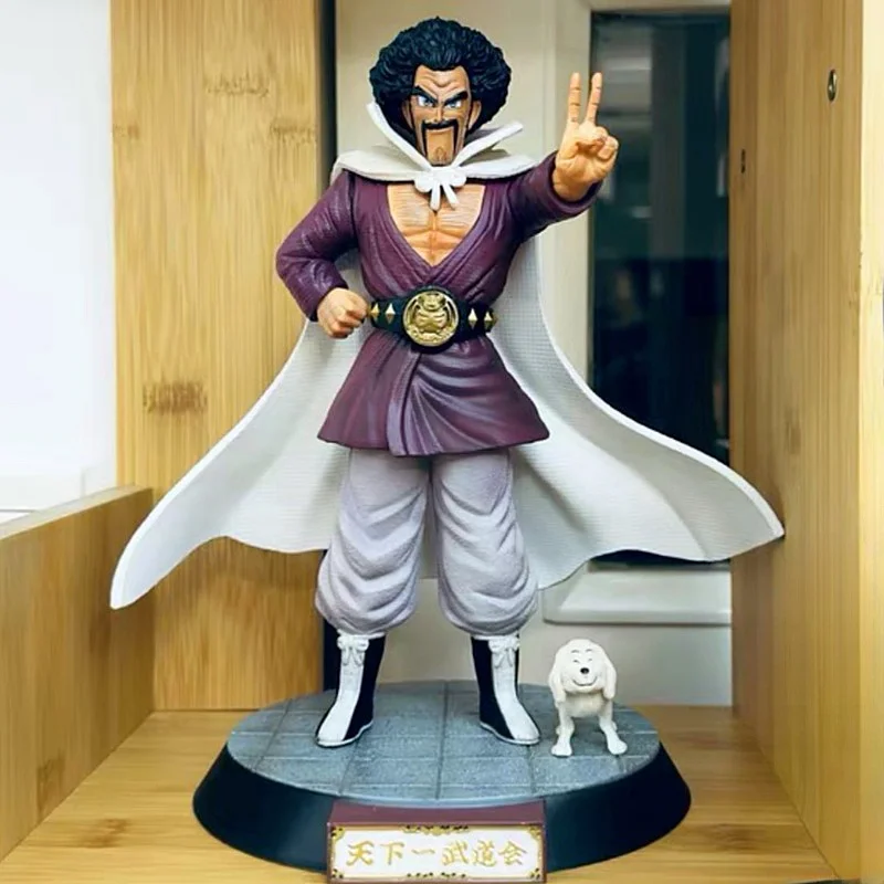 23cm Anime Figures Dragon Ball Z Figure Mr Satan Tenkaichi Budokai Hercule Figurine Ox King Statue Model Doll Collectible Toys