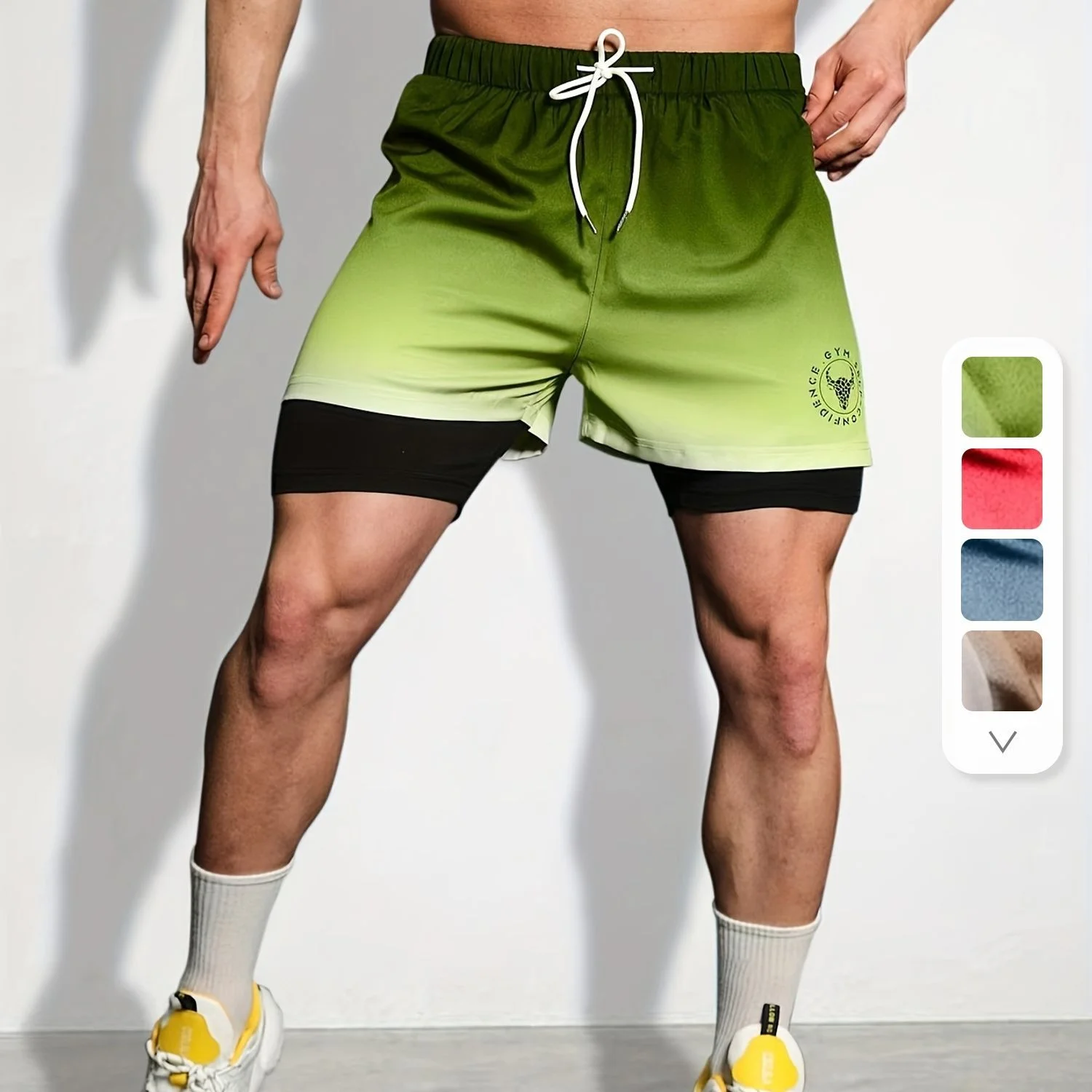 2026 Sommer neue europäische und amerikanische Herren-Sport- und Freizeit-Shorts, atmungsaktive, schweißabsorbierende, schnell trocknende Shorts – Detail 1