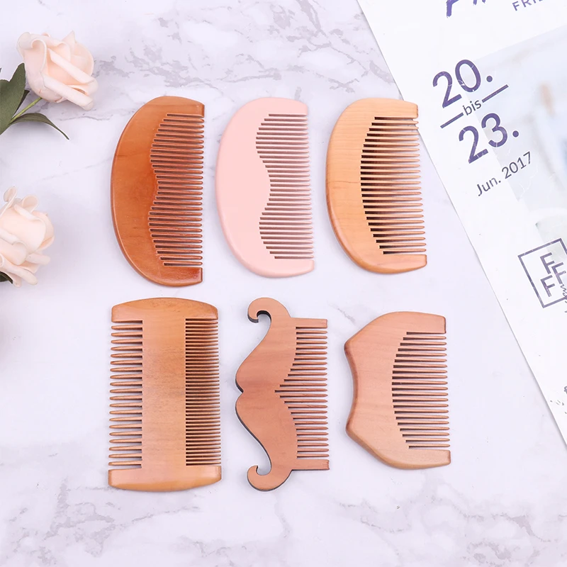 Wooden Beard Comb Mustache Hair Comb For Men Fine Coarse Teeth Perfect Beard Balms Essential Oils Comb