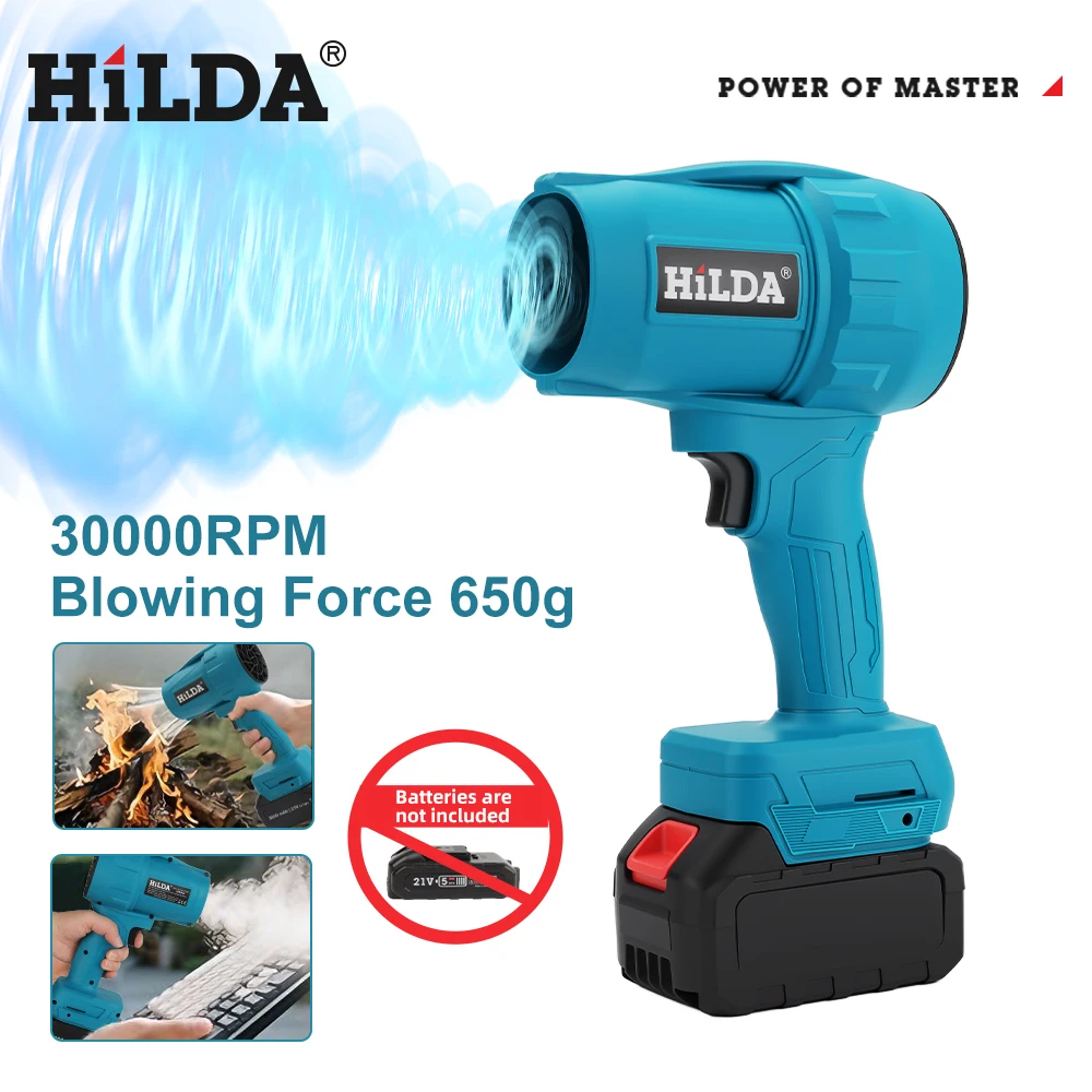 

HILDA Electric Blower Cordless 30000RPM High Power Handheld Storm Fan Dust Snow Removal Fan Suitable for Makita Battery