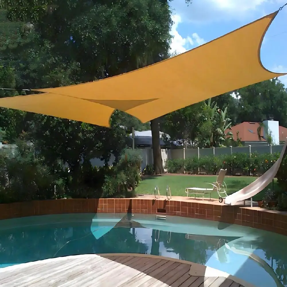 Outdoor Shade Cloth UV Resistant Breathable Wind Resistant HDPE Fabric Deck Sun Protection Cover with Stainless Steel D-Ring