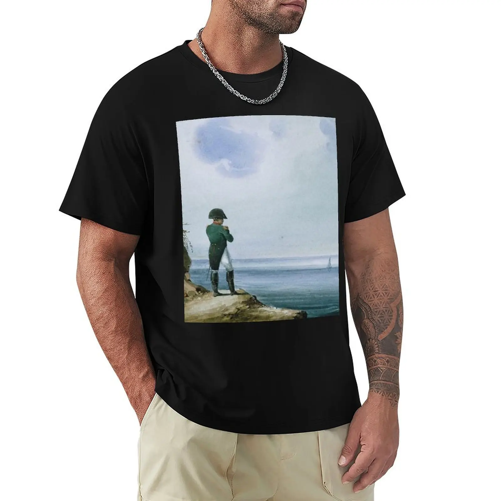 Napoleon on Saint Helena by Franz Josef Sandmann T-Shirt Work Basic Short Sleeve Top