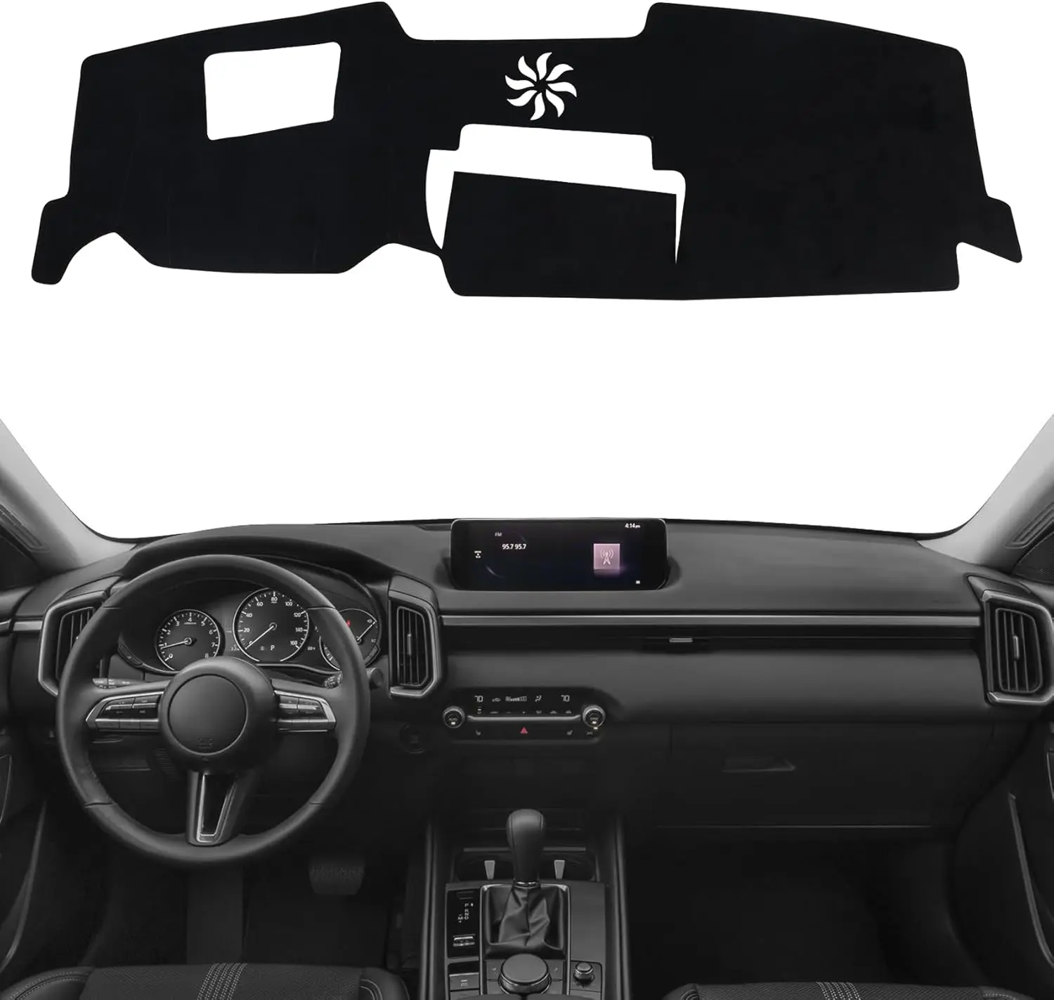 Dashboard Cover Mat for Mazda 2023-2025 2026 CX-50 CX50 Accessories (with HUD) Black Flannel Material Anti-Slip Dash Cover Mat