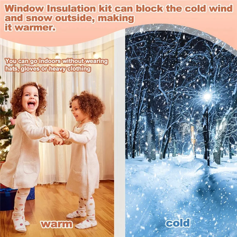 

Cuttable Transparent Film Window Plastic Insulation Kit With Adhesive Straps Winter Reusable Window Plastic For Winterizing A