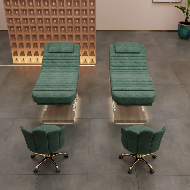 

Кожаная электрическая косметологическая кушетка для салонов красоты с 3 моторами, изогнутая, для массажа и процедур для лица, на заказ